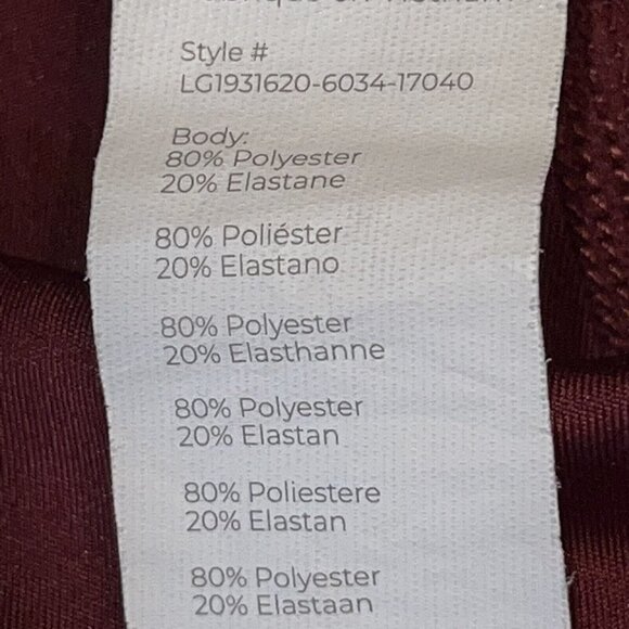 FABLETICS LEGGINGS MESH PANELS RED MAROON STYLE LG1931620 SIZE MEDIUM WOMEN - Picture 7 of 9